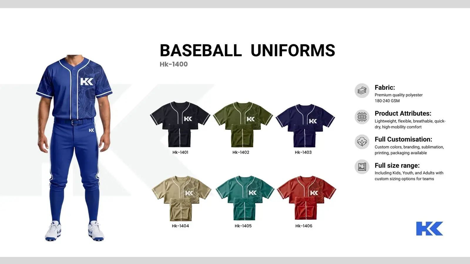 Baseball & softball uniforms, catalogue page 1