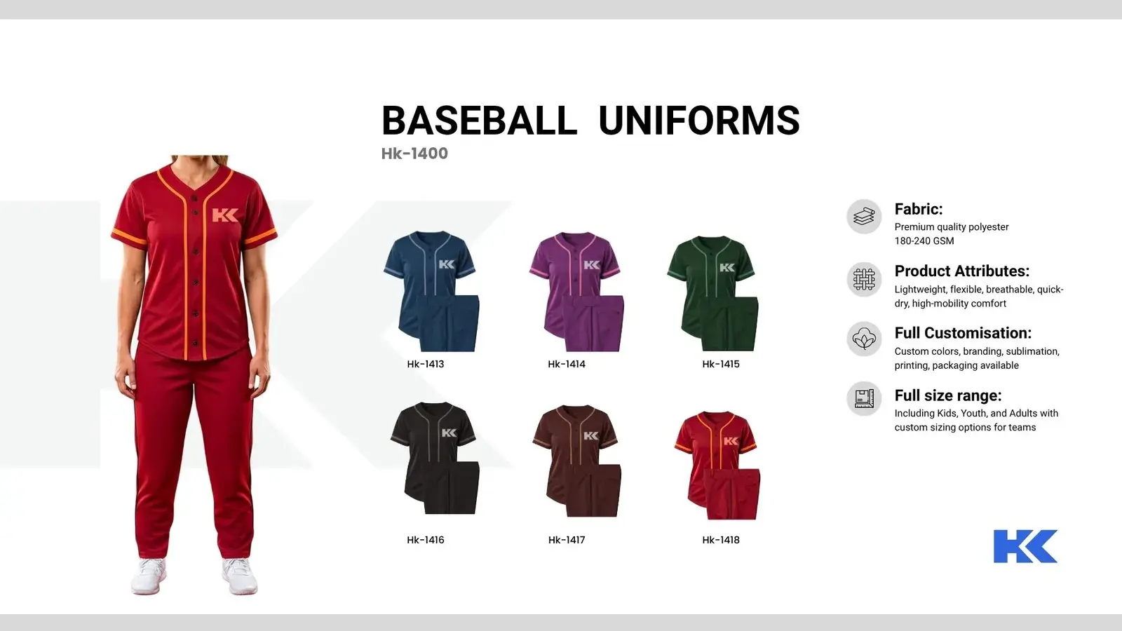 Baseball & softball uniforms, catalogue page 3