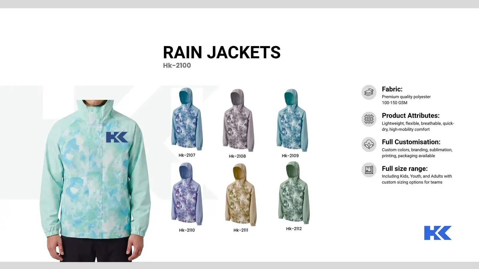 Rain jackets, catalogue page 2