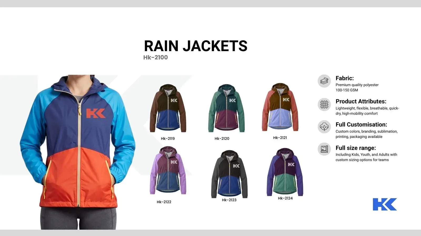 Rain jackets, catalogue page 4