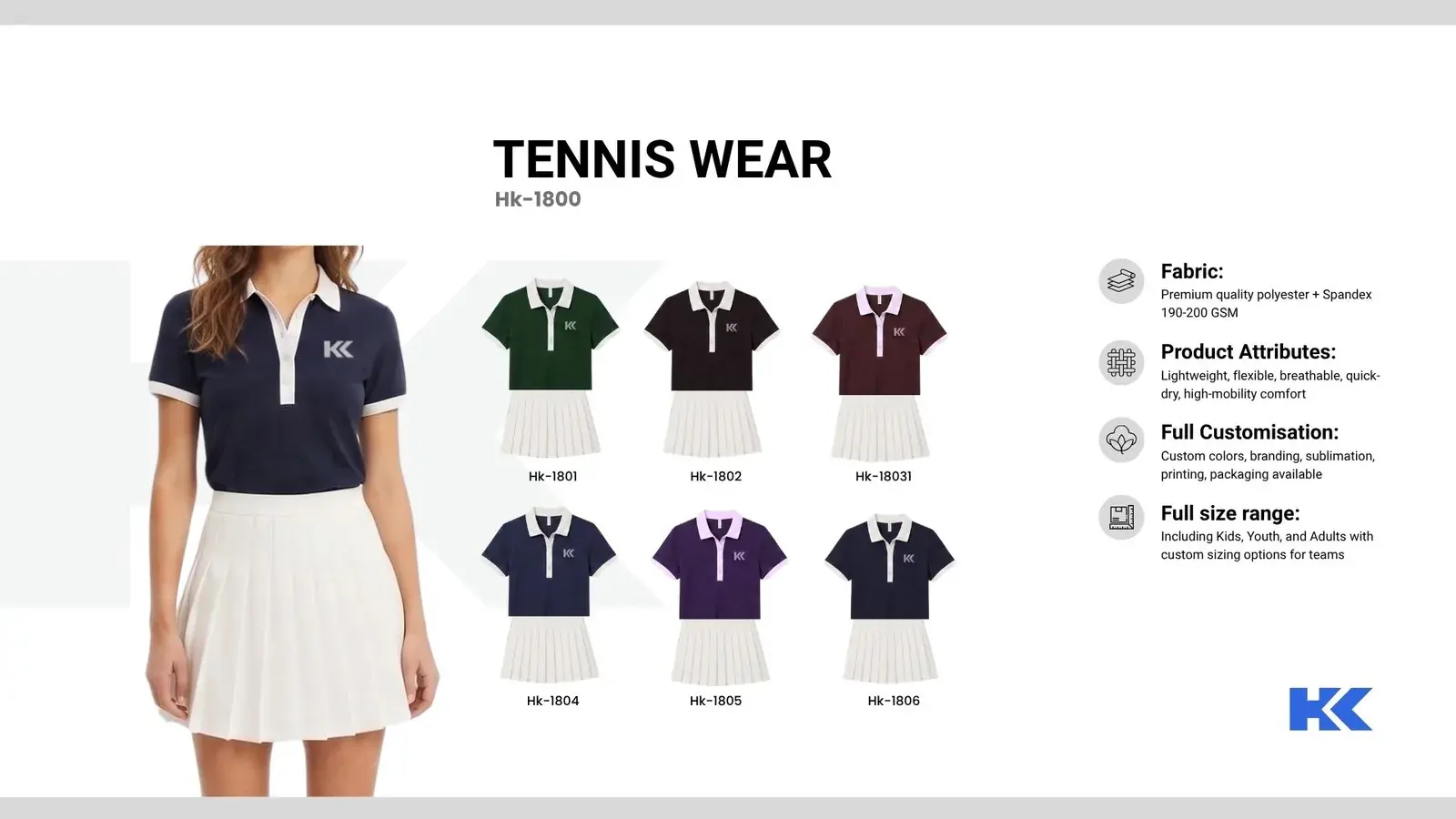 Tennis wear, catalogue page 1