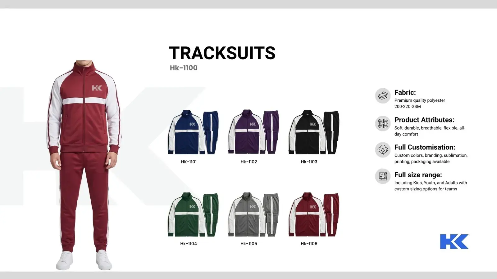 Tracksuits, catalogue page 1