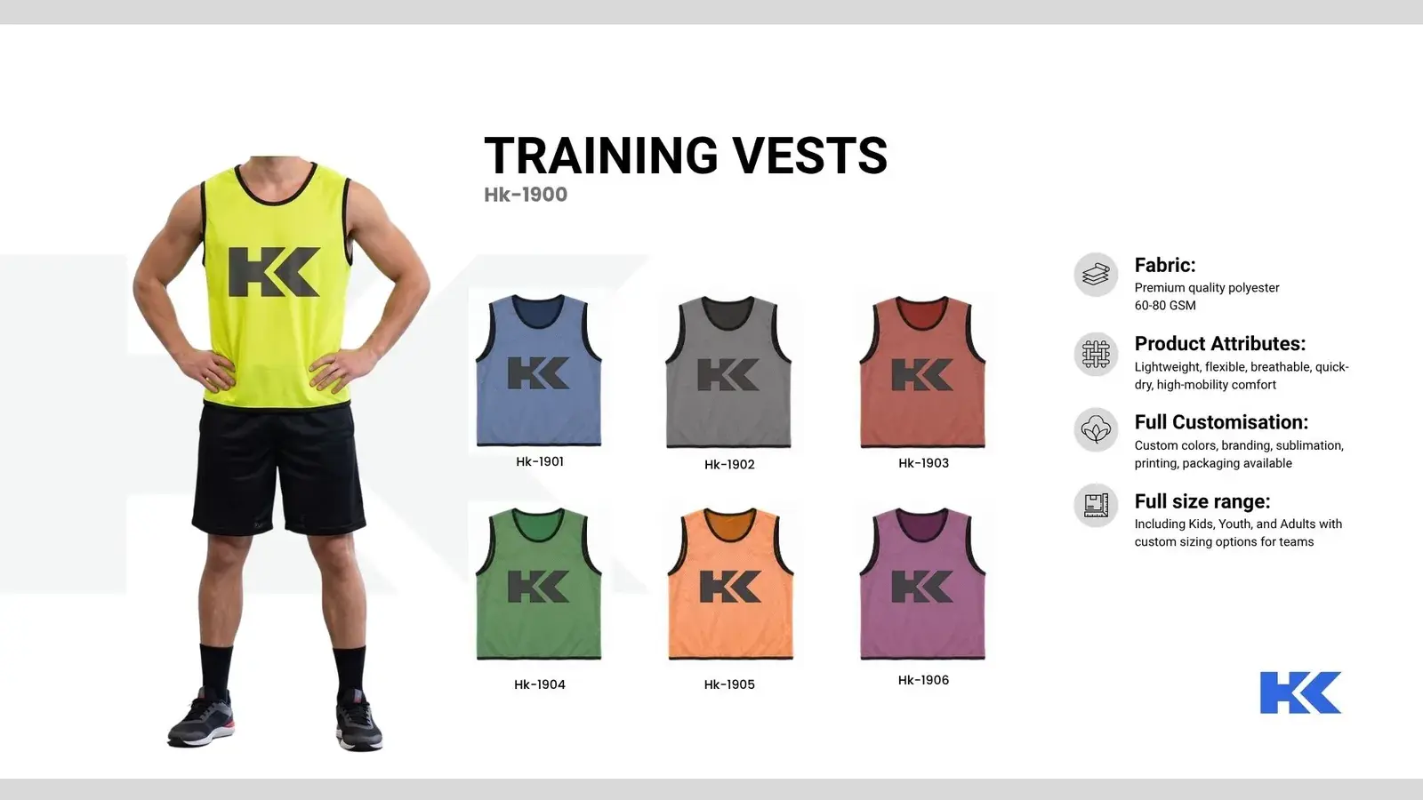 Training bibs & singlets, catalogue page 1