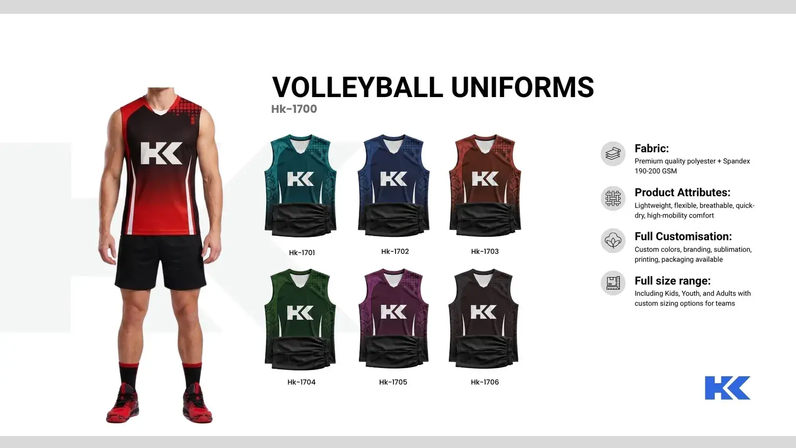 Volleyball uniforms, catalogue page 1